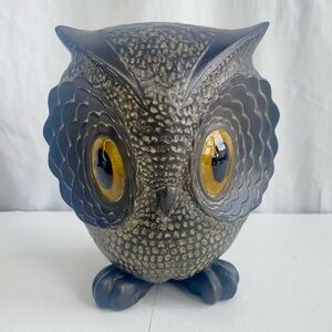 Freeman & McFarlin Potteries California Vintage Ceramic Black Gold Owl Sculpture